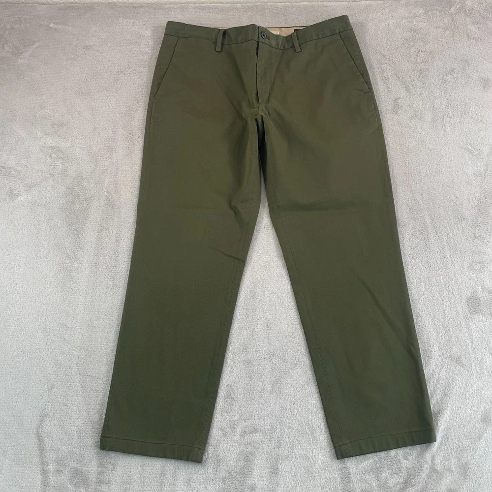 BANANA‎ REPUBLIC Slim Rapid Movement Chino Pants Men 35x28 Waimea Olive Preppy